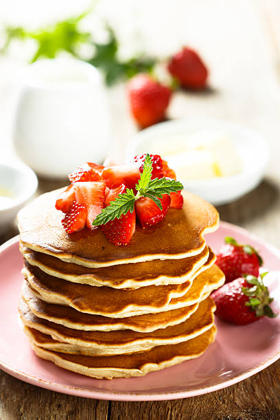 istock Pancakes with fresh strawberry 579246260