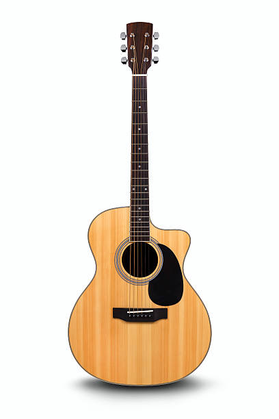 istock Acoustic guitar is isolated on the white 579246804