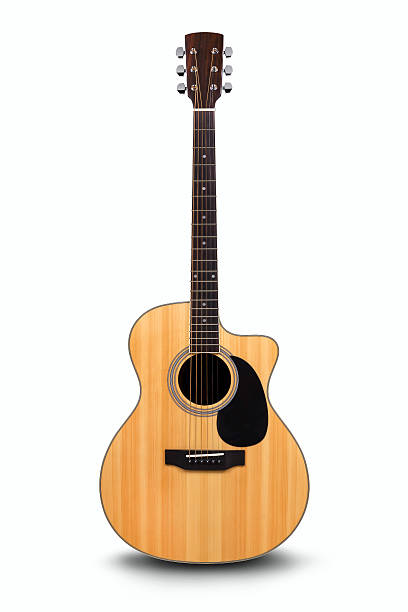Acoustic guitar is isolated on the white Acoustic guitar is isolated on the white background. acoustic guitar stock pictures, royalty-free photos & images