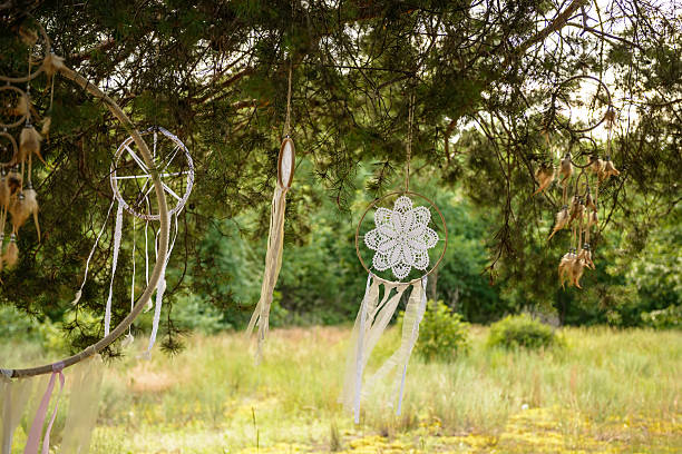 istock Hippie accessories on the tree. Charms in a tree 579248230