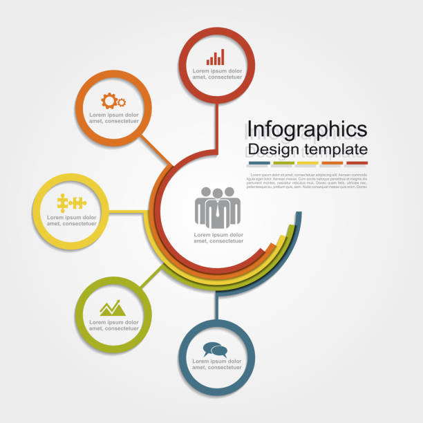 ilustrações, clipart, desenhos animados e ícones de infográfico modelo de projeto. ilustração vetorial. - infographic banner placard internet