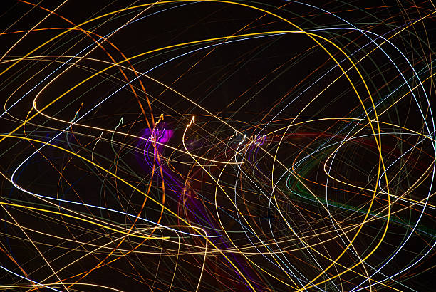 istock Abstract colorful freezelight curves 579250994