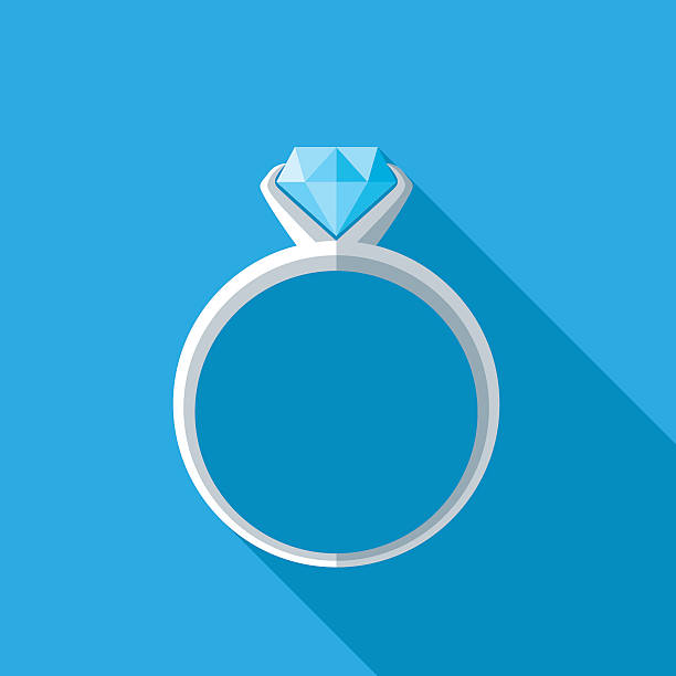 Diamond Ring Icon Vector illustration of diamond ring. diamond ring clipart stock illustrations
