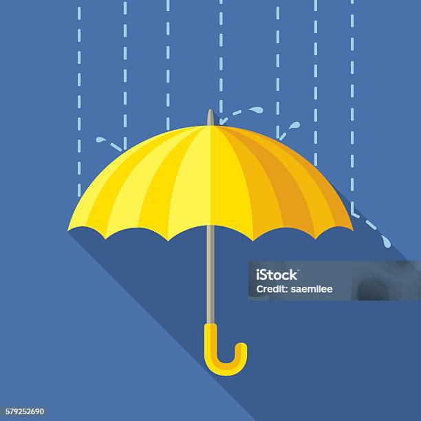 Yelow Umbrella Stock Illustration - Download Image Now - Umbrella, Rain, Protection