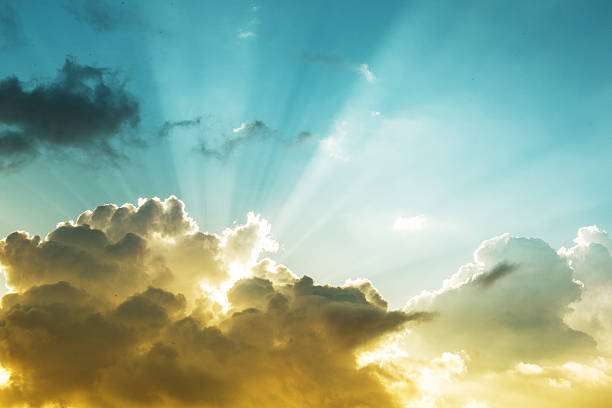 jesus light - heaven cloudscape majestic sky stock-fotos und bilder