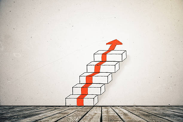 istock Ladder and red arrow sketch 579253852