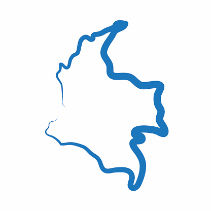 Colombia outline map made from a single line
