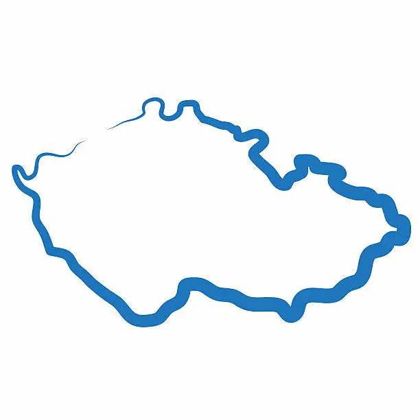 Vector illustration of Czech Republic outline map made from a single line