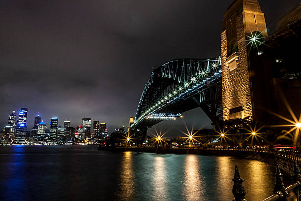 istock Sydney Harbor Bridge at night. Australia. 579258340