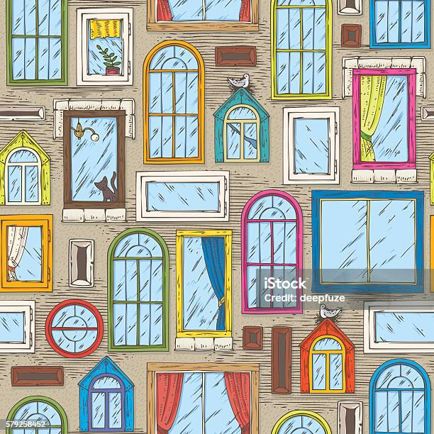 Pattern In Windows Seamless Vector Pattern With Color Windows Stock Illustration ...