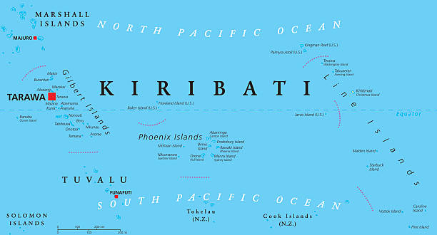 bildbanksillustrationer, clip art samt tecknat material och ikoner med kiribati political map - marshallöarna