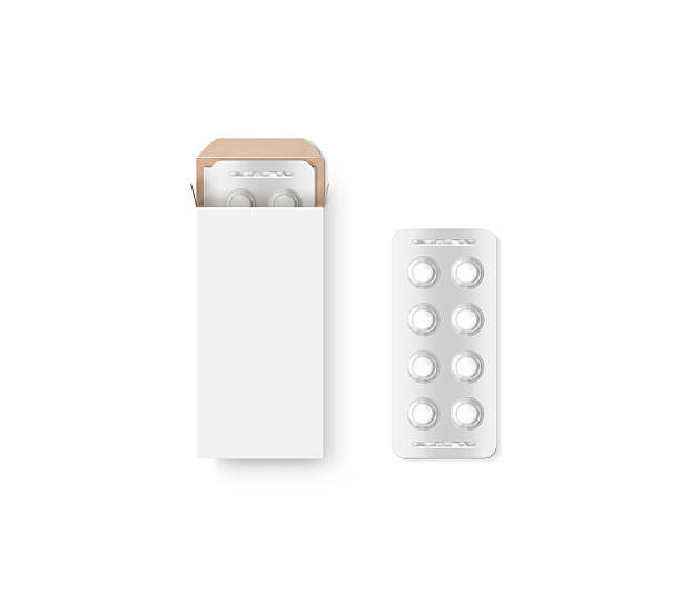 пустые белые таблетки окно дизайн макет набор, изолированные, 3d иллюстрации. - pill container стоковые фото и изображения