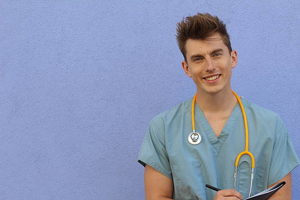Young male nurse with a clipboard