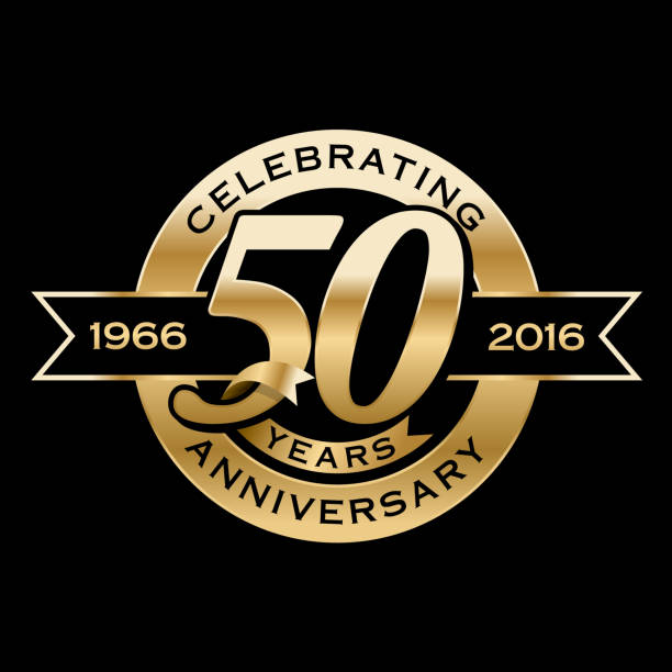 illustrazioni stock, clip art, cartoni animati e icone di tendenza di celebrare il 50° anniversario - 50