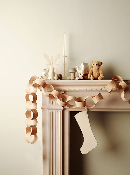 Fire place mantel with holiday decor