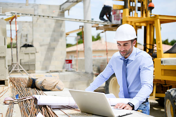istock portrait handsome young man architect on building industry construction site 579263734