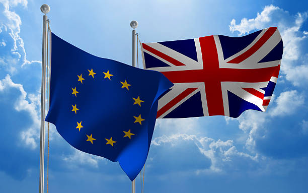 istock European Union and British flags flying together for Brexit talks 579265418