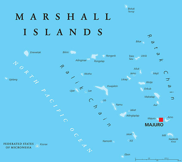 bildbanksillustrationer, clip art samt tecknat material och ikoner med marshall islands political map - marshallöarna
