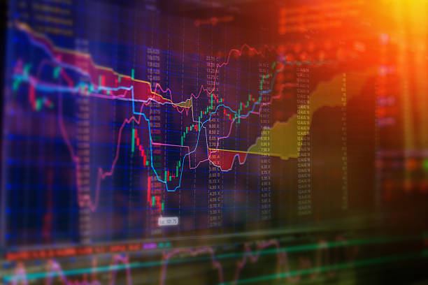 istock Abstract stock martet diagram candlebars trade 579403492