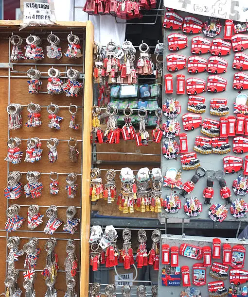 Photo of Group of London themed tourist gifts