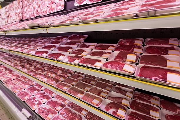 meat  - butcher meat butchers shop steak stock-fotos und bilder