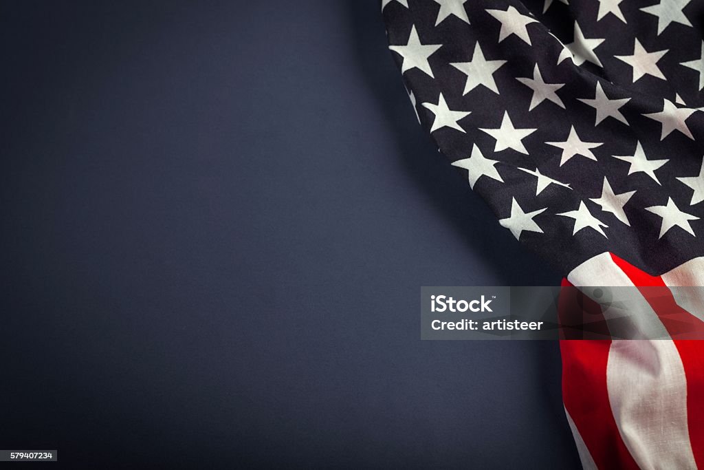 Flag American Flag on Blue Background Backgrounds Stock Photo