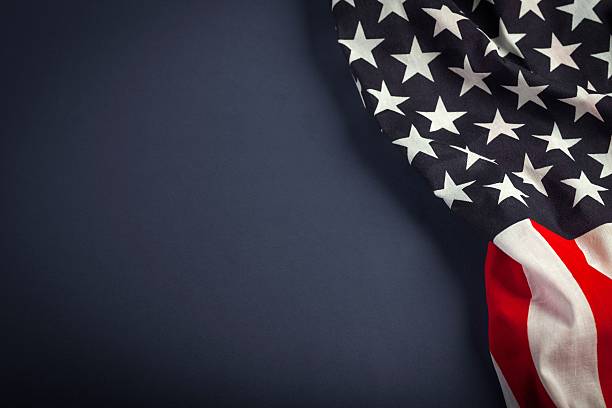 Flag American Flag on Blue Background horizontal photos stock pictures, royalty-free photos & images