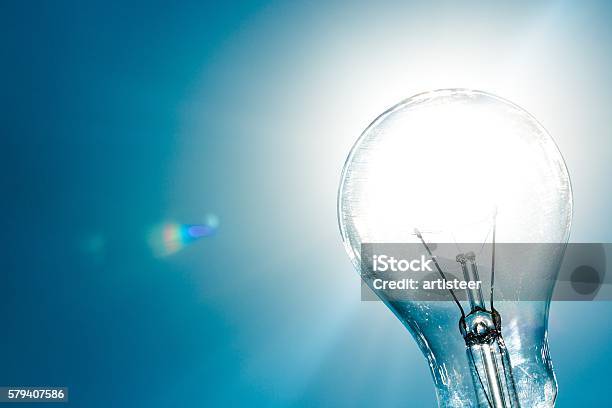 Light Bulb Stock Photo - Download Image Now - Intellectual Property, Light Bulb, Blue