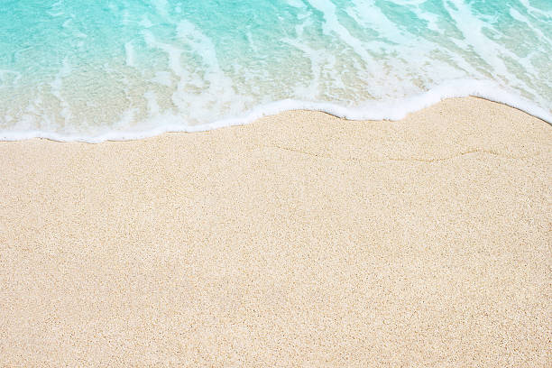 istock Soft wave of ocean on the sandy beach 579409080