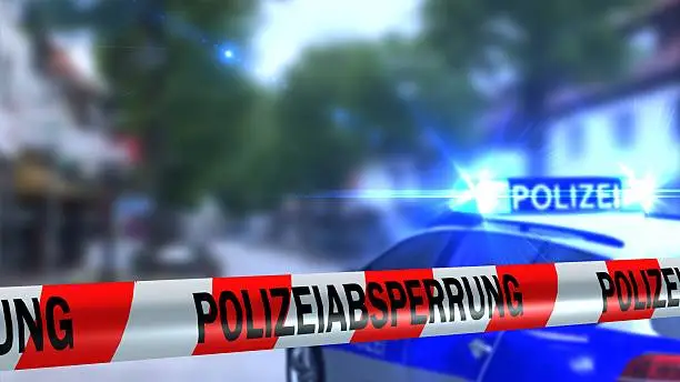 German Police line - roadblock - crime scene