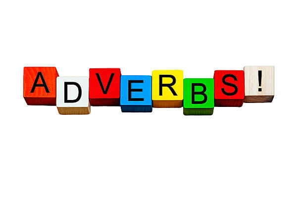 istock Adverbs - English language sign series, writing & teaching. Isolated. 579411082