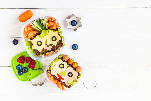 istock School lunch box for kids. Top view, flat lay 579411632
