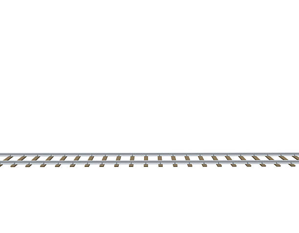 ilustrações, clipart, desenhos animados e ícones de trilho ferroviário. ilustração 3d vector. vista lateral. - railroad track