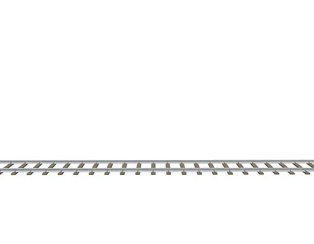 Vector illustration of Railway track. 3d Vector illustration.Side view.