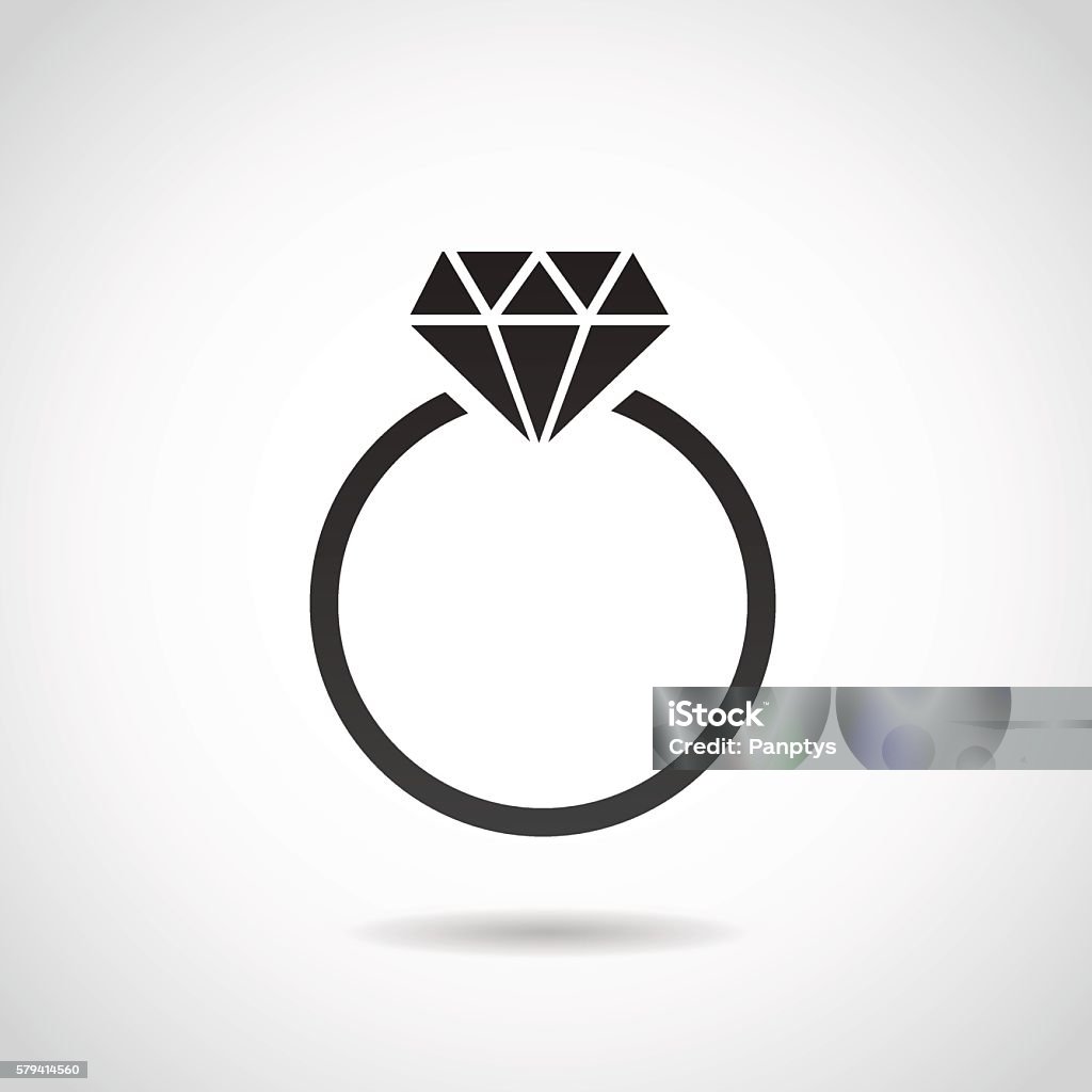 Diamond ring icon. Vector illustration: diamond icon of ring. Diamond Ring stock vector