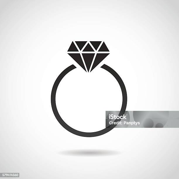 Diamond Ring Icon Stock Illustration - Download Image Now - Diamond Ring, Icon Symbol, Vector