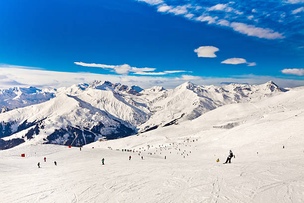 istock Ski resort in the Alps, people skiing 579414734