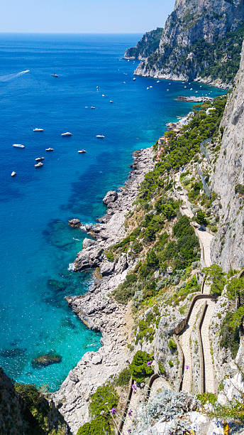 Via Krupp, Capri Island, Italy The via Krupp in Capri island, Naples, Italy. via krupp stock pictures, royalty-free photos & images