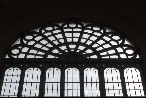 Beautiful Old Windows Of Antwerp Central Station Belgium Europe