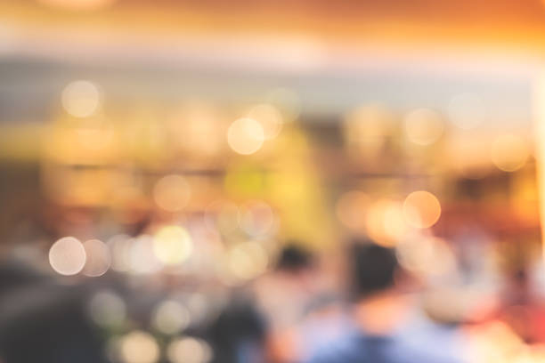 istock Blurred background,Customer dinner at restaurant with bokeh ligh 579415790