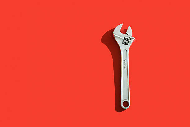 シルバーレンチ - adjustable wrench 写真 ストックフォトと画像