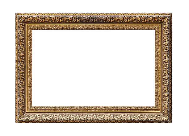 istock Golden classic painting canvas frame 579417086
