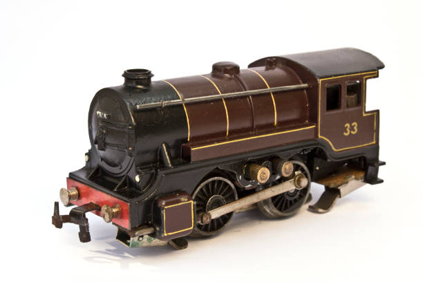 istock Toy Electric Model Train on White Background 579417114