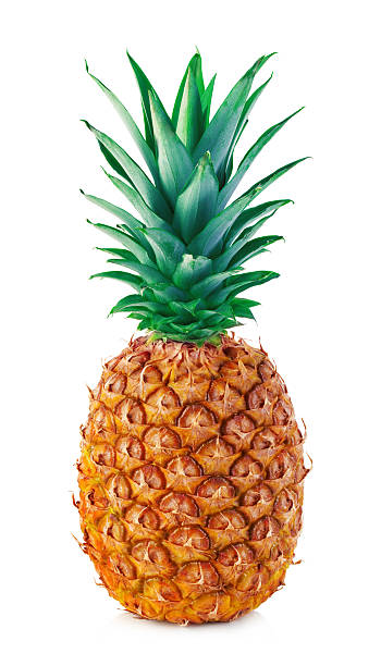 istock Ripe pineapple close-up isolated on a white background. 579417640