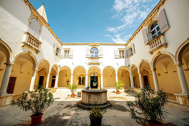 A shot of the city of Zadar in Croatia presented, with the iconic five wells square of the city