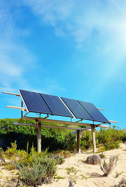 istock Going off the grid: solar panels  power beach cottage 579419500