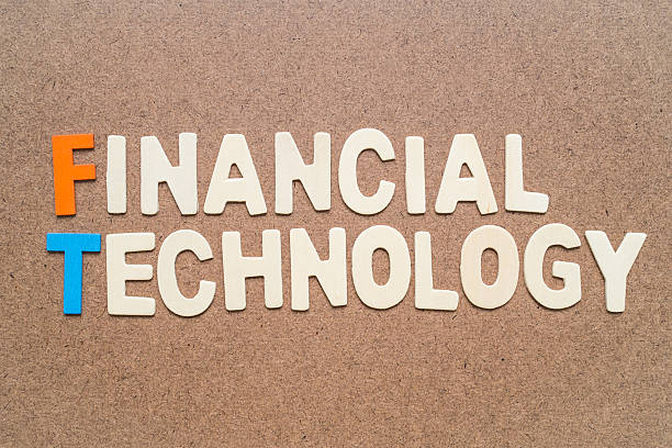 istock Financial Technology wording on brown background 579419766