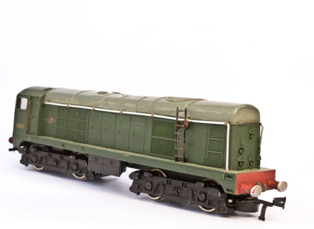istock Toy Electric Model Train on White Background 579419794
