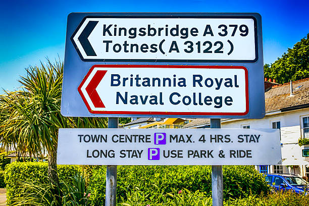 istock Multiple signs to various places seen in Dartmouth, UK 579421770
