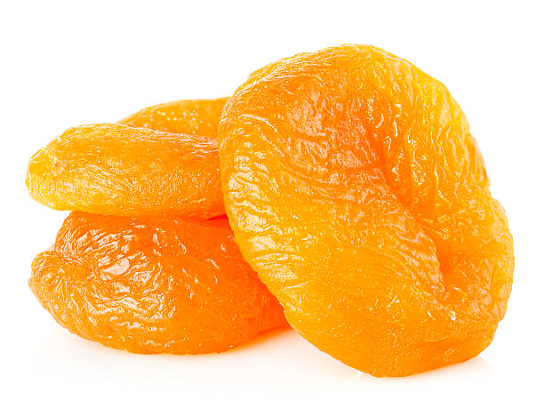 istock Dried apricots close-up on a white background. 579423994